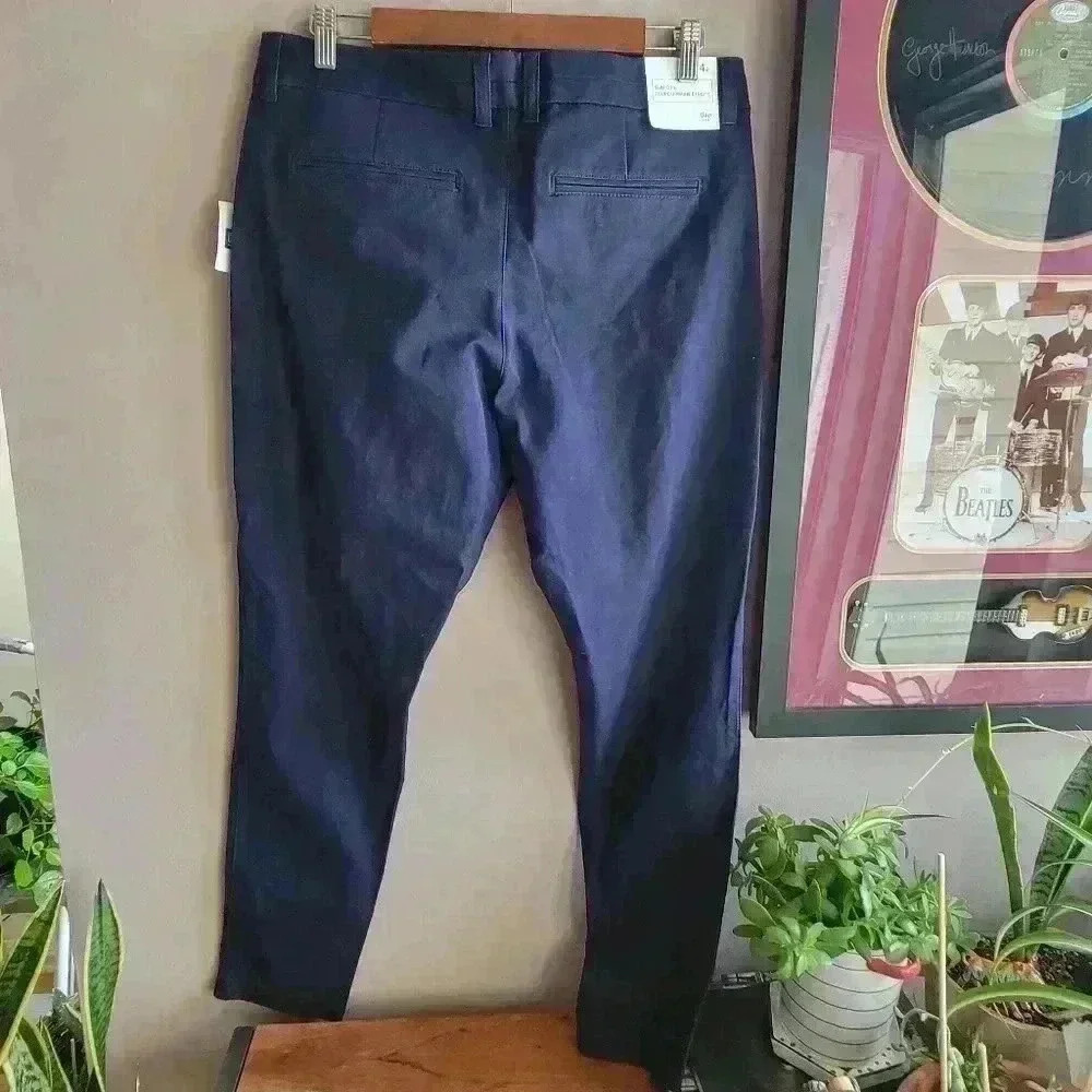 Brand New GAP Slim City Women's Ankle Pants Navy Blue Size 14R Pockets - Picture 2 of 11